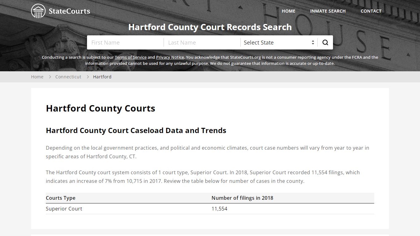 Hartford County, CT Courts - Records & Cases - StateCourts