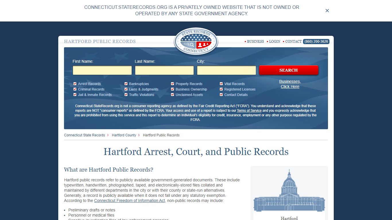 Hartford Arrest and Public Records | Connecticut.StateRecords.org